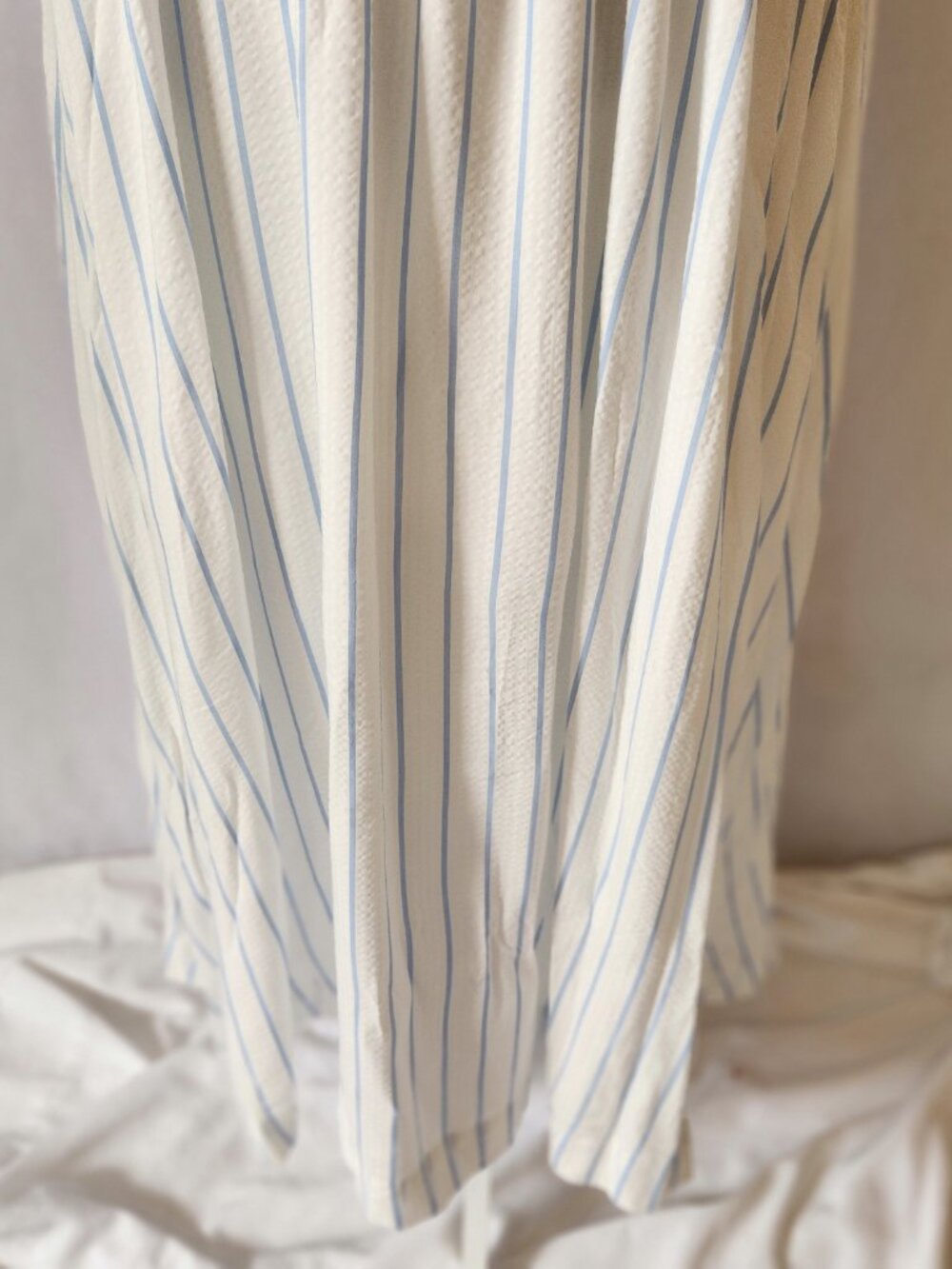 Fun 2 Fun Women's Size Small Blue Striped V-Neck Sleeveless Pockets Long Dress - Picture 4 of 15